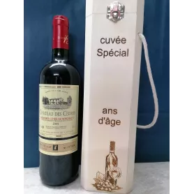 Boîte à bouteille de vin gravée au laser avec votre texte
